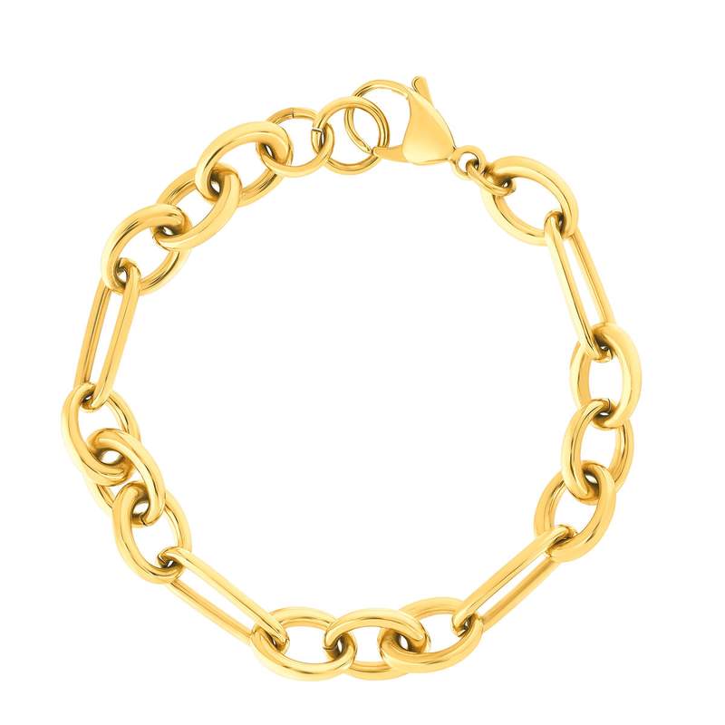 Gele stalen armband 20 cm - afbeelding 1