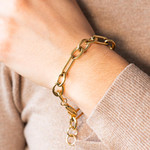 20 cm yellow steel bracelet - view worn 1