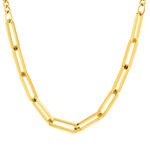 Collier acier jaune maille fantaisie 45 cm - vue 1