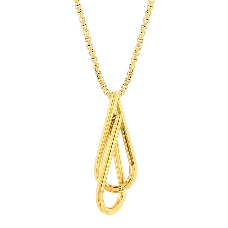 Collier acier jaune maille fantaisie 55 cm - vue 1