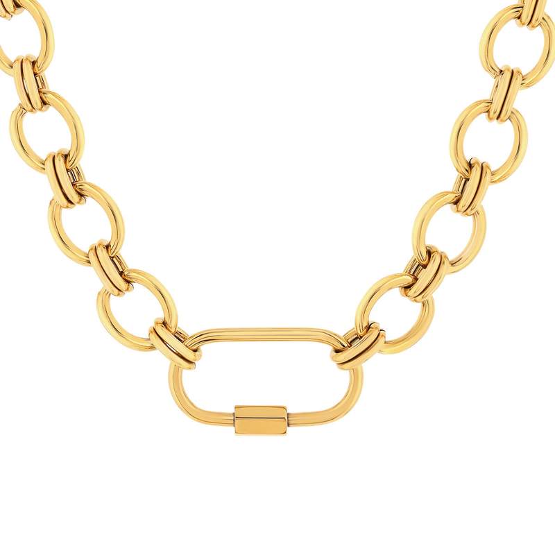 Collier acier jaune maille fantaisie 48 cm - vue 1