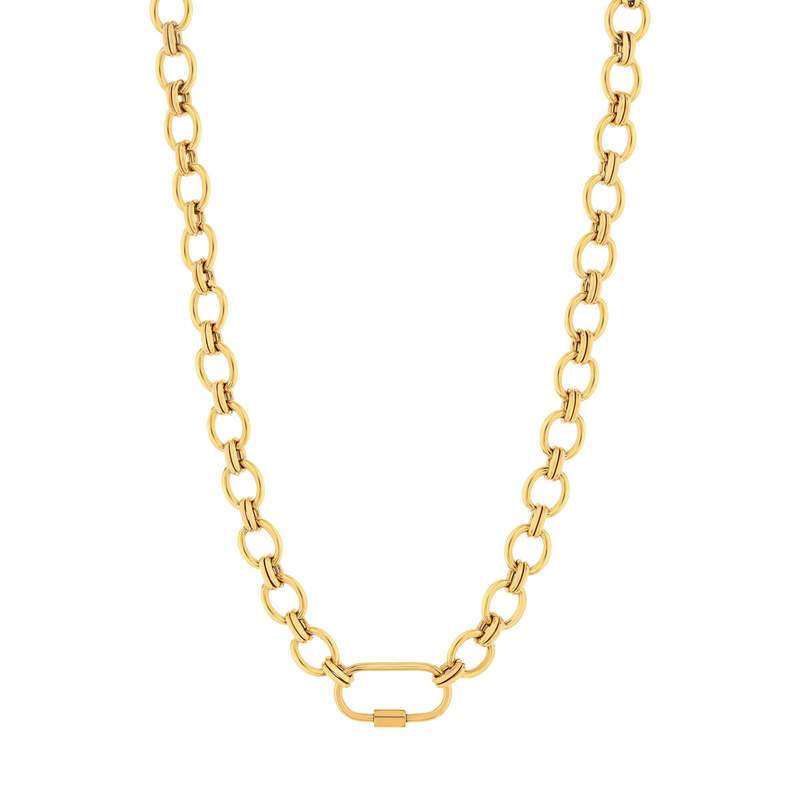 Collier acier jaune maille fantaisie 48 cm - vue 2