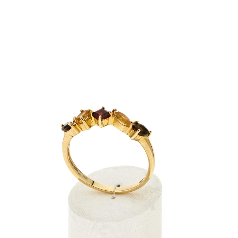 Bague or 375 jaune pierres fines - vue 2
