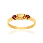 Bague or 375 jaune pierres fines - vue 1