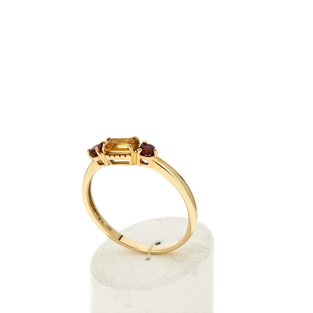 Bague or 375 jaune pierres fines - vue 3