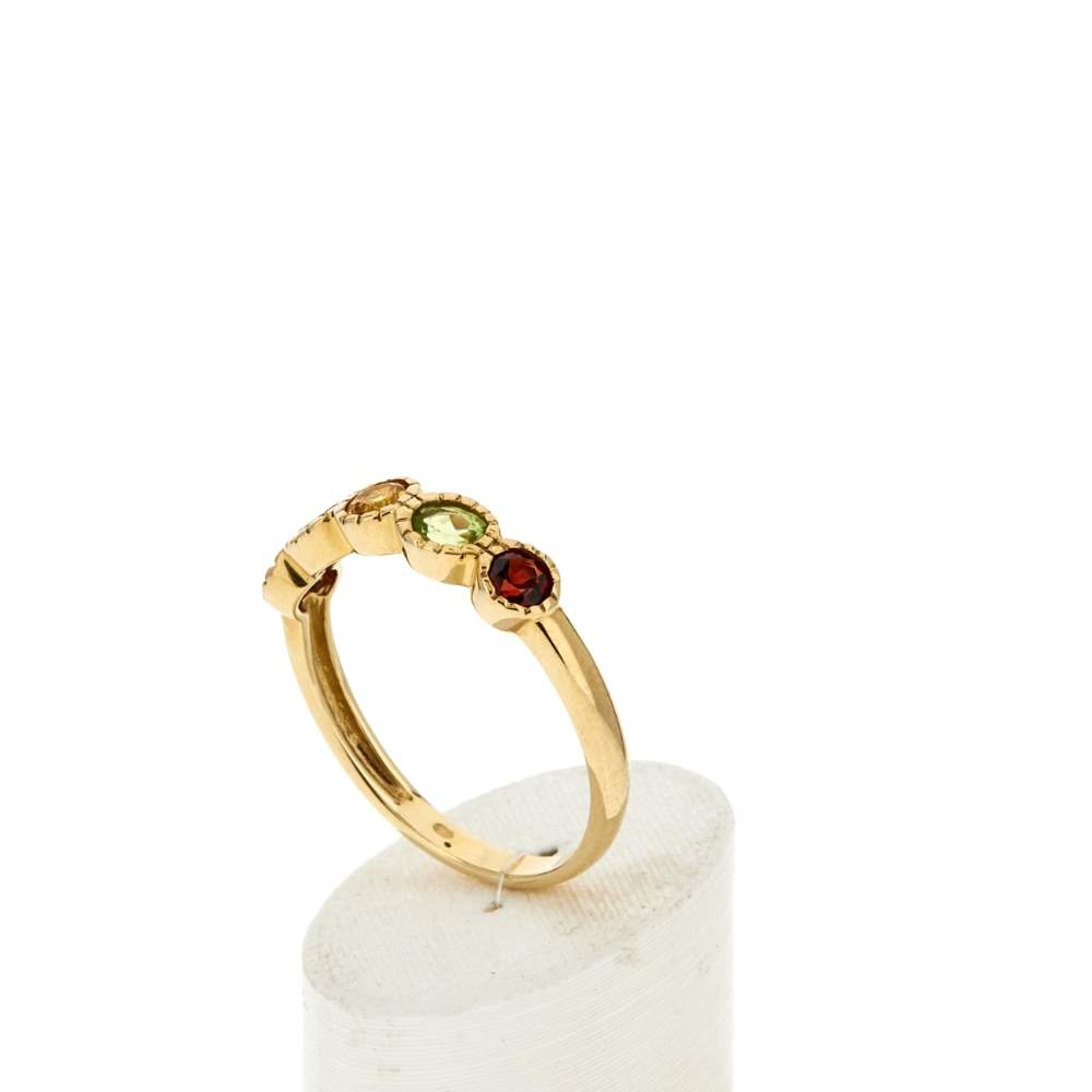 Bague or 375 jaune pierres fines - vue 4