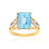 375 gold ring with two-tone treated topaz and zirconias - view V1