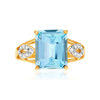375 gold ring with two-tone treated topaz and zirconia stones - view V3