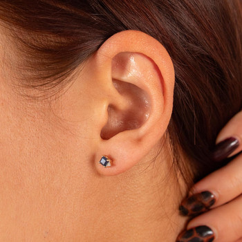 Boucles d'oreilles or 375 2 tons saphirs et diamants