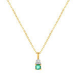 Tweekleurige 375-goudketting met smaragden en diamanten, 45 cm, met verstelring tot 42 cm – afbeelding 1