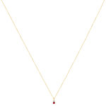 Collier or 375 2 tons rubis et diamant 45 cm avec anneau de raccourcissement à 42 cm - vue 2