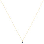 Collier or 375 2 tons saphir et diamant 45 cm avec anneau de raccourcissement à 42 cm - vue 2