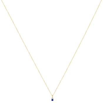 Collier or 375 2 tons saphir et diamant 45 cm avec anneau de raccourcissement à 42 cm