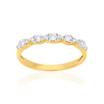 Bague or 375 2 tons zirconias - vue 1