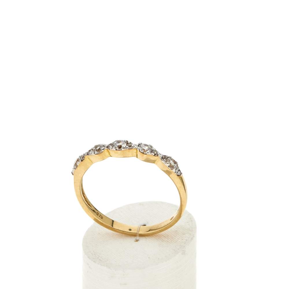 Bague or 375 2 tons zirconias - vue 2