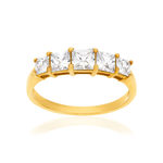 Bague or 375 jaune zirconias - vue 1