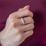 Gouden ring 375 gele zirkonia's - gedragen 1 bekijken