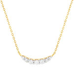 Collier or 375 2 tons 7 zirconias - vue 1