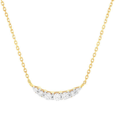 Collier or 375 2 tons 7 zirconias - vue 1