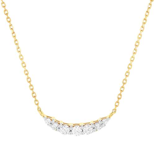 Gold necklace 375 2 tones 7 zirconias