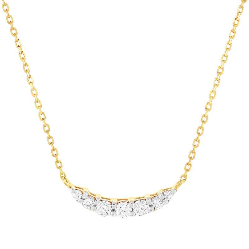 Collier or 375 2 tons 7 zirconias - vue 1