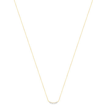 Gold necklace 375 2 tones 7 zirconias