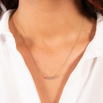 Gold necklace 375 2 tones 7 zirconias