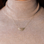 Collier or 375 jaune 45 cm avec anneau de raccourcissement à 42cm - vue porté 1