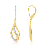 Boucles d'oreilles or 375 2 tons dormeuses diamants - vue 1