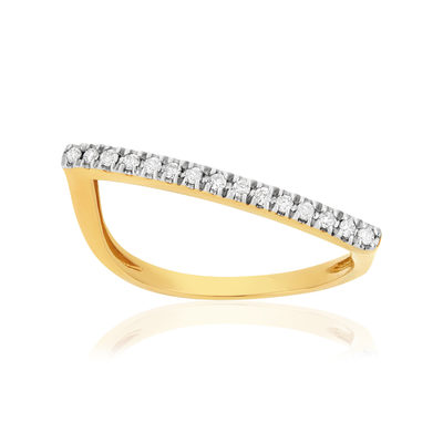 Bague or 375 2 tons diamants