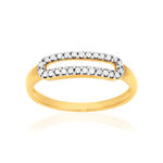 Bague or 375 2 tons diamants - vue 1