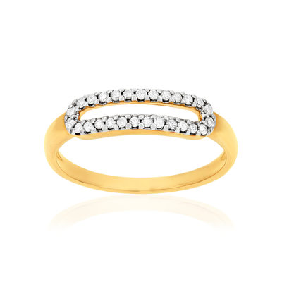 Gouden ring 375 2 toon diamanten