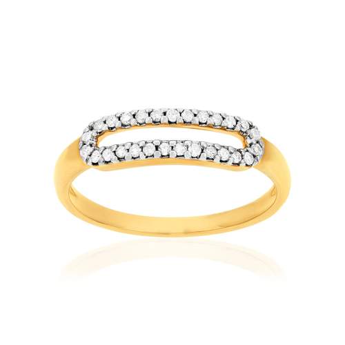 Bague or 375 2 tons diamants