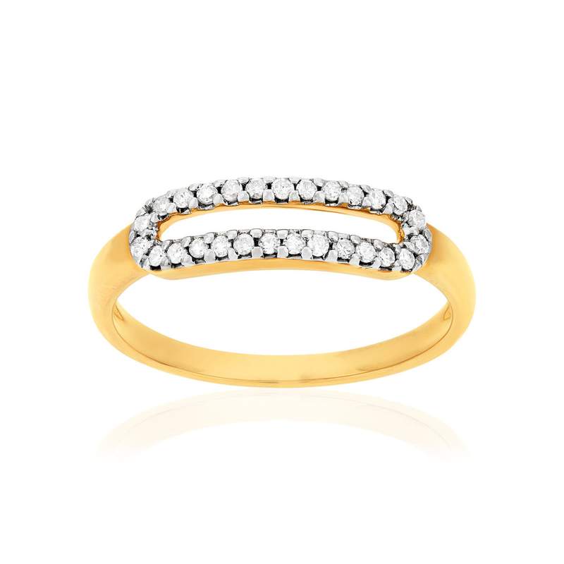 Bague or 375 2 tons diamants - vue 1