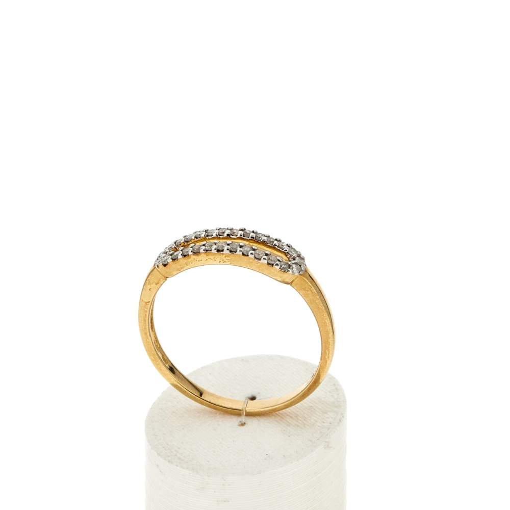 Bague or 375 2 tons diamants - vue 2