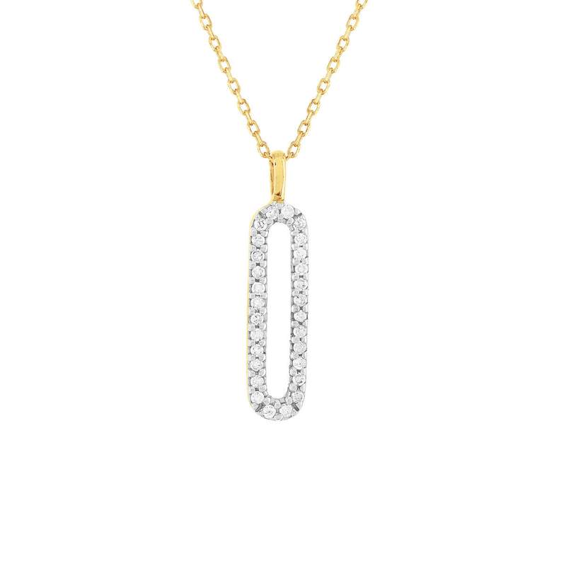 Collier or 375 2 tons diamants 45cm avec anneau de raccourcissement à 42 cm - vue 1