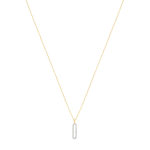 Necklace gold 375 2 tone diamonds 45cm with shortening ring to 42 cm - view 2