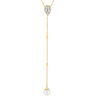 Collier or 375 2 tons perle et diamants 45 cm - vue V1