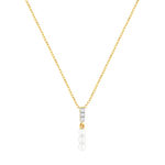 Collier or 375 2 tons perles de culture de Chine et diamants 45 cm avec anneau de raccourcissement à 42 cm - vue 1