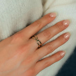 Bague or 375 jaune - vue porté 1