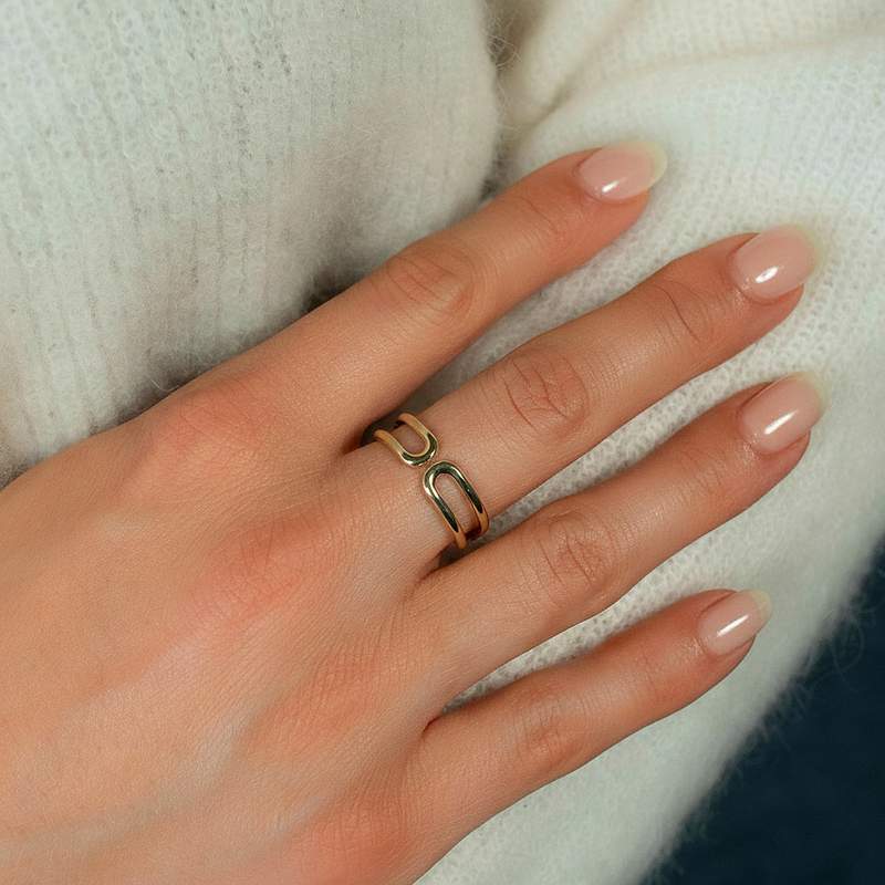 Bague or 375 jaune - vue porté 1