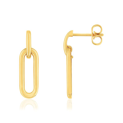 Boucles d'oreilles or 375 jaune pendants