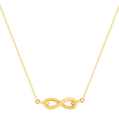Collier or 375 jaune motif infini 42,5 cm