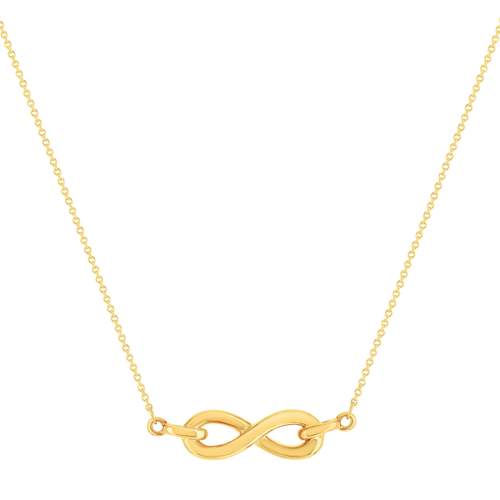 Collier or 375 jaune motif infini 42,5 cm