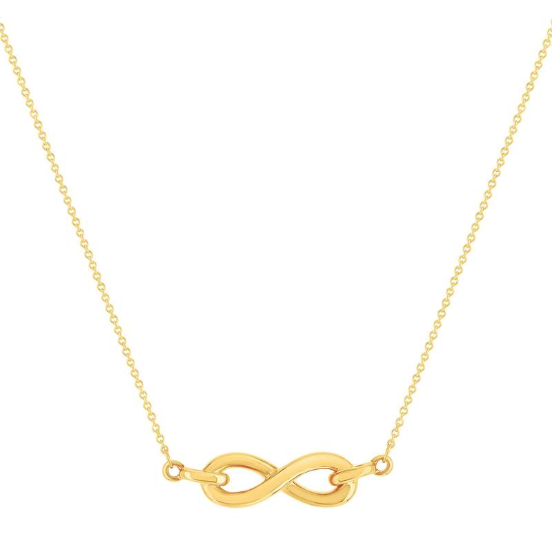 Collier or 375 jaune motif infini 42,5 cm - vue 1