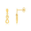 Boucles d'oreilles or 375 jaune motif infini - vue V1