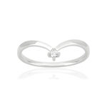 Bague or 375 blanc diamant - vue 1