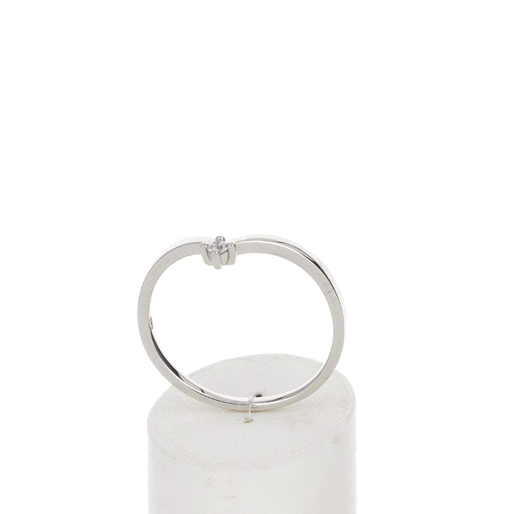 Bague or 375 blanc diamant - vue 2