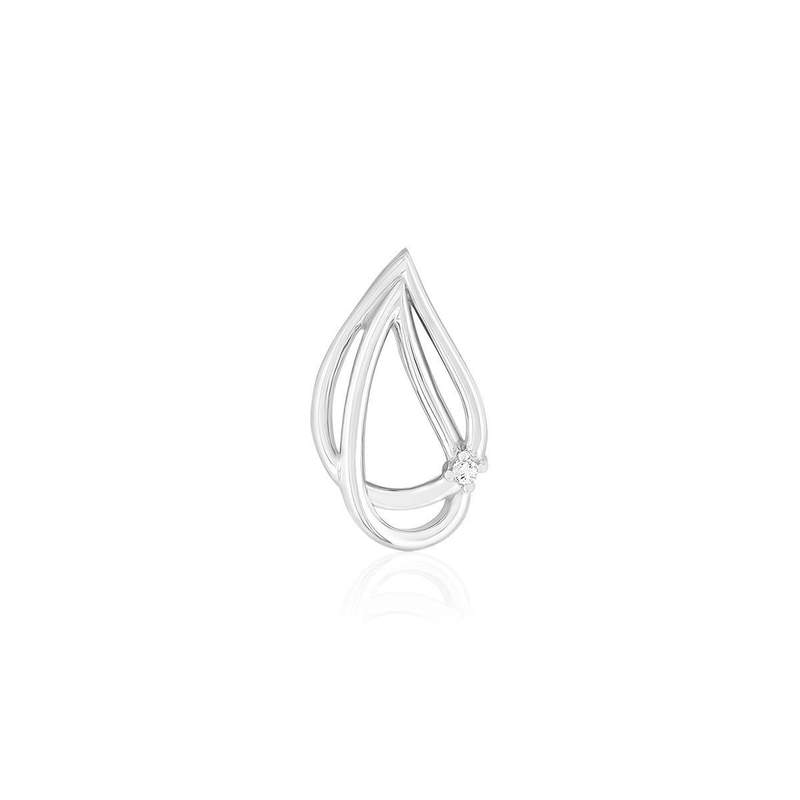 Pendentif or 375 blanc diamant - vue 1
