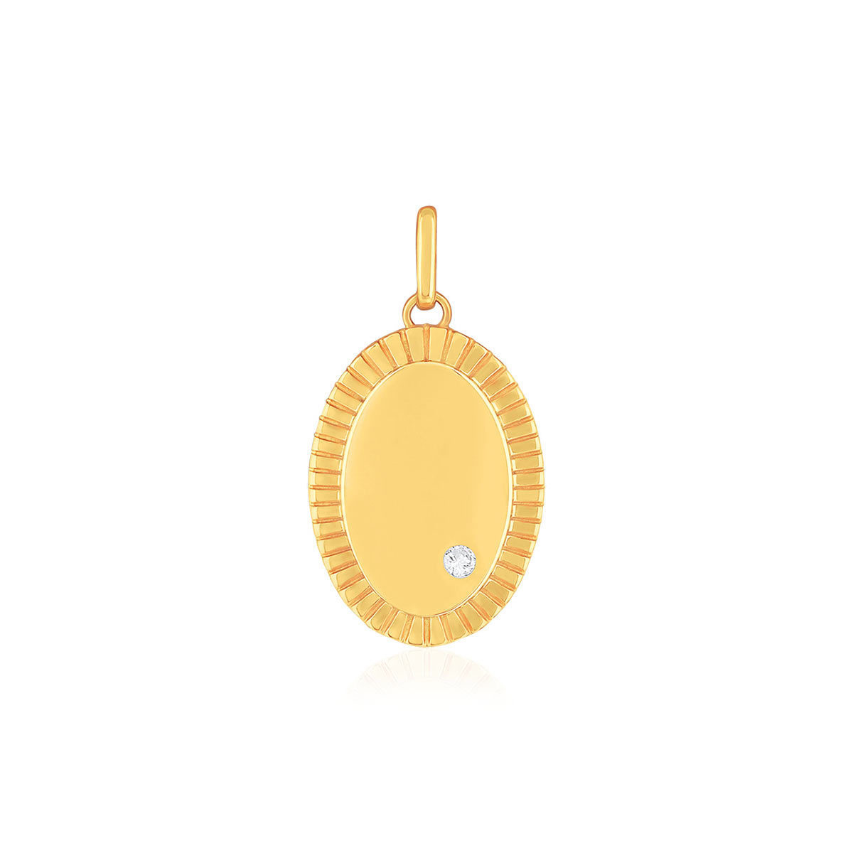 Pendentif or 375 jaune diamant